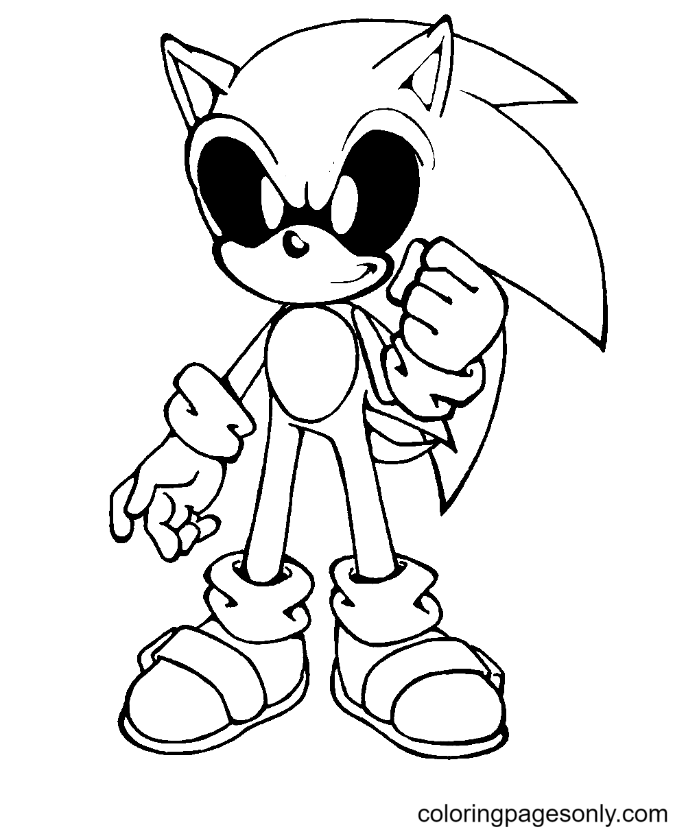 How to draw Sonic.Exe - FNF  Coloring pages, Cartoon coloring