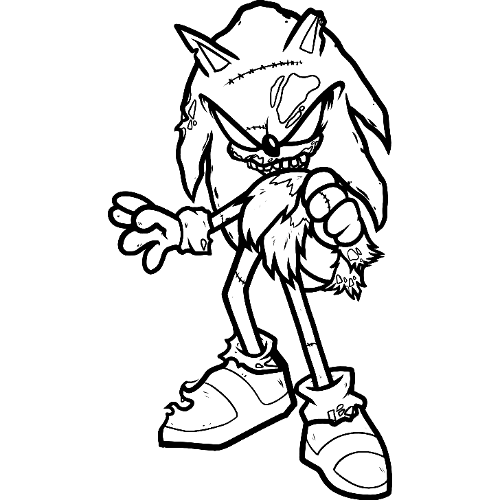 Free Sonic Exe Coloring Page