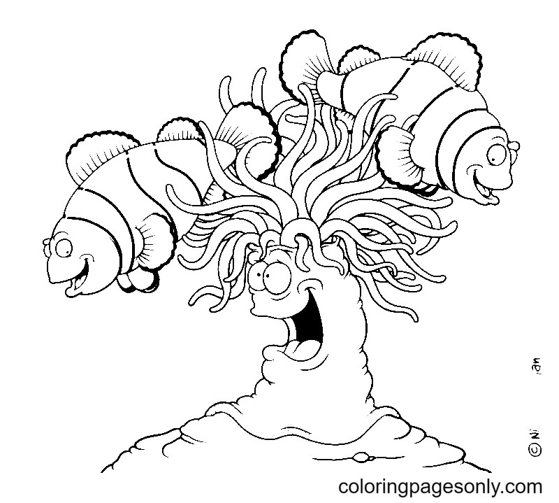 Friendly Clownfish Coloring Pages