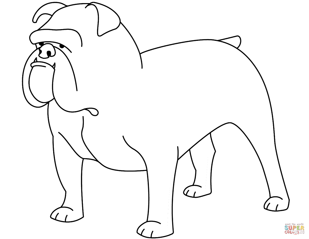 Funny Bulldog Coloring Pages