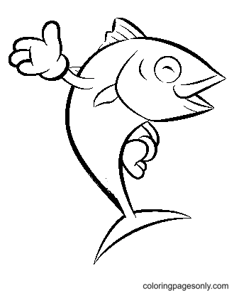 Funny Tuna Fish Coloring Pages