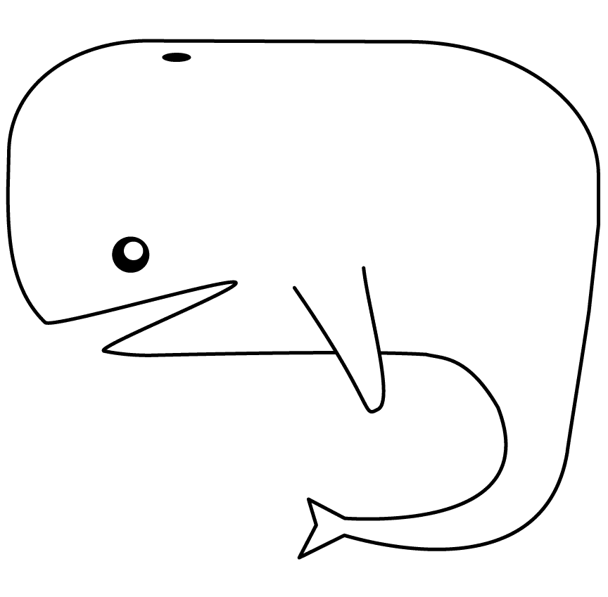Раскраска Смешной кит для печати