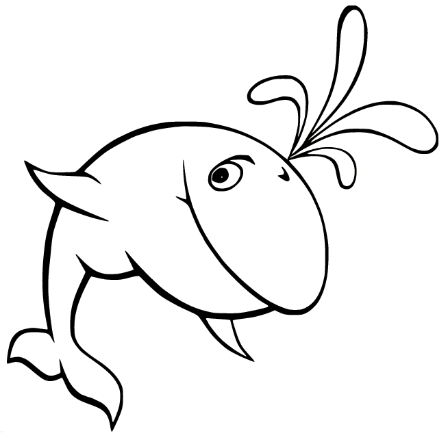 Funny Whale Spouting Coloring Pages