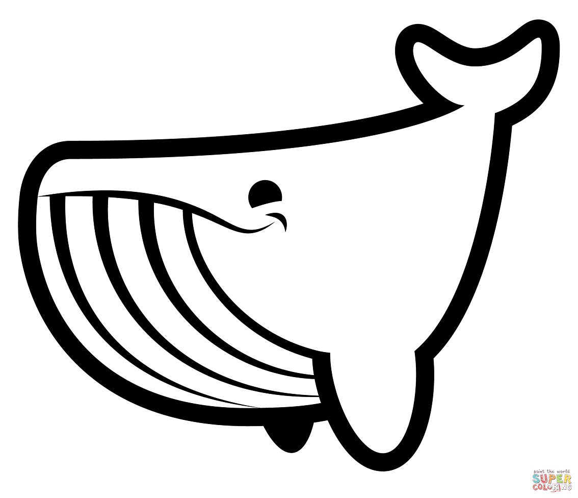 Забавный кит раскраски страницы