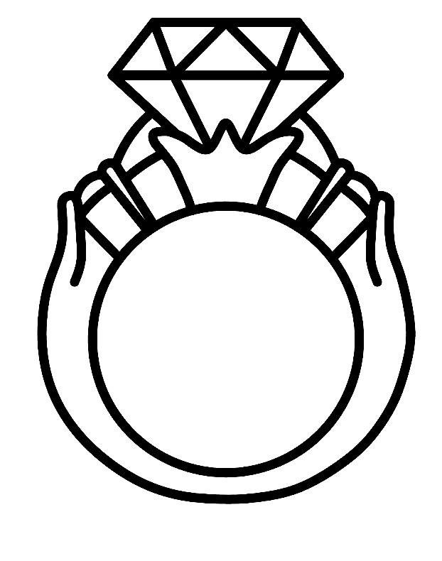 Glitter Diamond Ring Coloring Pages