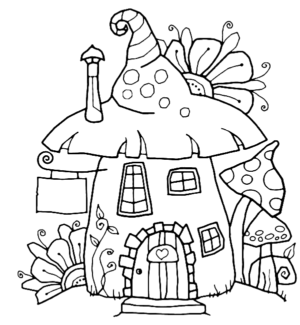 Gnome House Coloring Pages