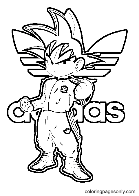 Goku dans Adidas Coloriage