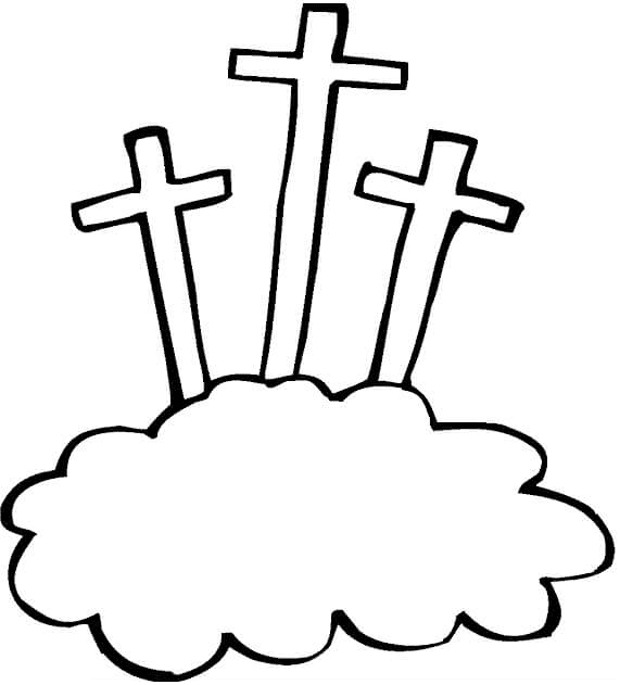 Good Friday Cross Coloring Page