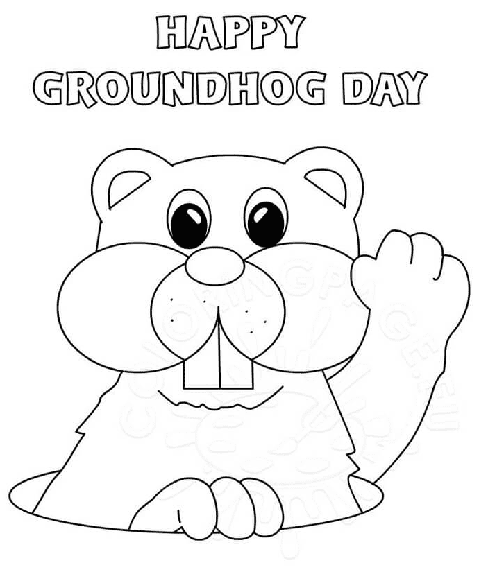Groundhog Day Free Printable Coloring Page