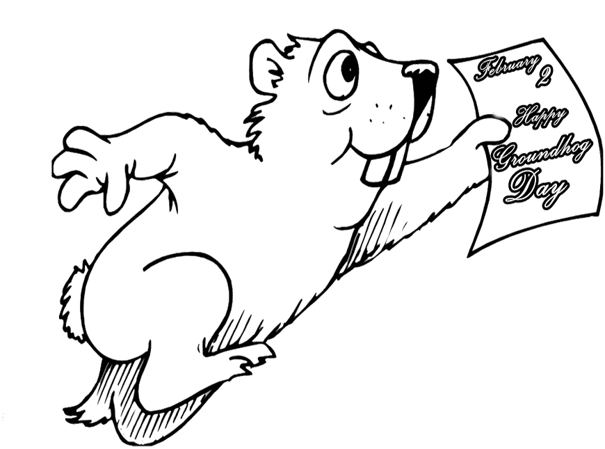 Groundhog Day for Childrens Coloring Page