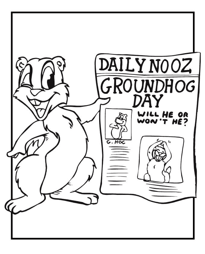 Groundhog Day for Kids Coloring Page