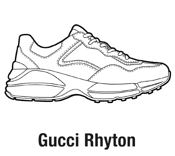 Coloriage Gucci Rhyton Sneaker
