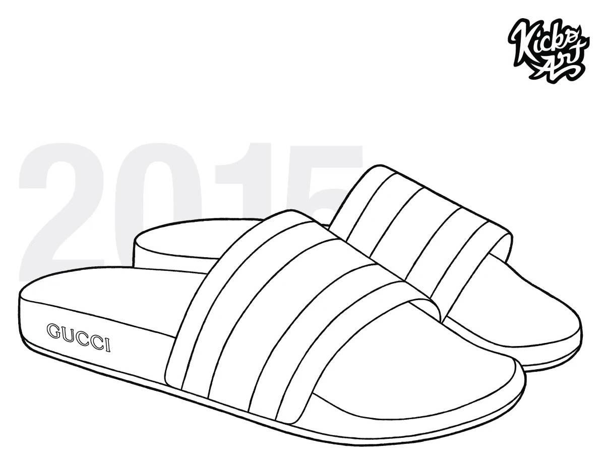 Gucci Rubber Slide Sneaker Coloring Pages