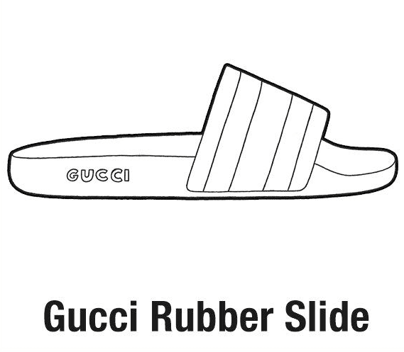 Slide de borracha Gucci da Gucci