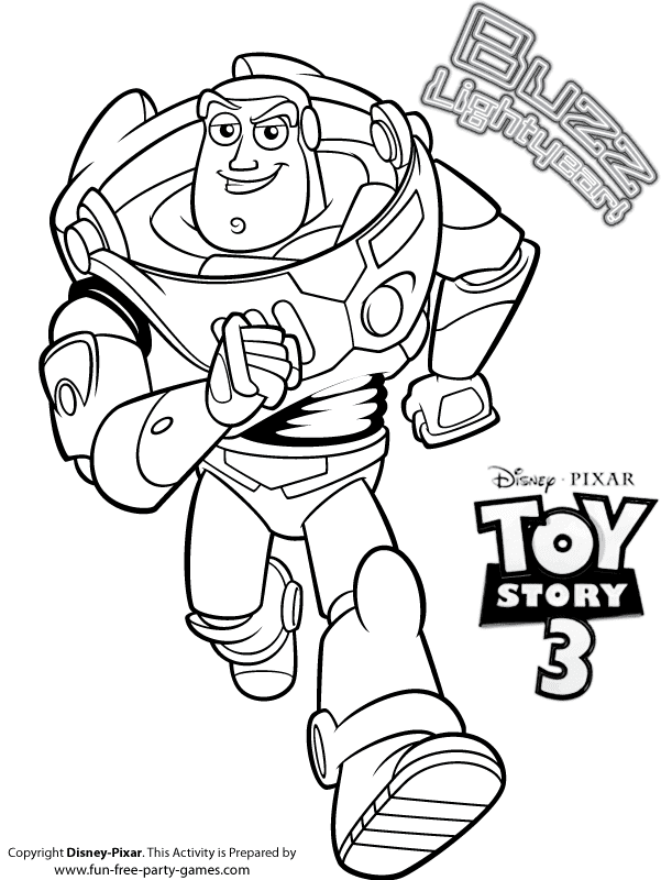 Happy Buzz Lightyear Printable Coloring Pages