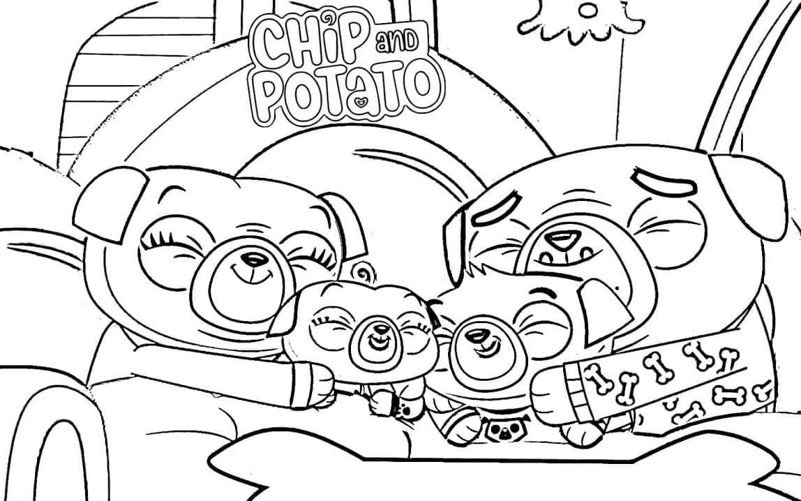 Happy Chip Family Coloring Page