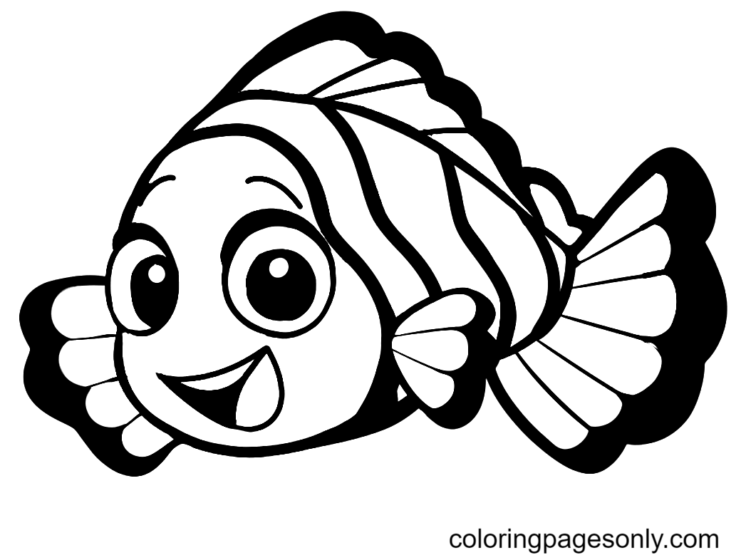 Happy Clownfish Coloring Page