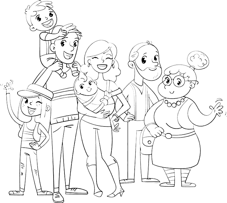 Happy Family Day Sheetss Coloring Page