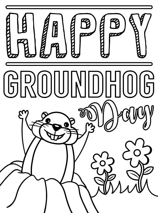 Happy Groundhog Day Sheets Coloring Pages