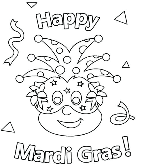 Happy Mardi Gras to Print Coloring Page
