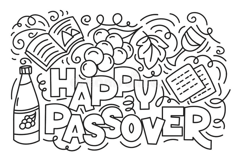 Happy Passover Holiday Coloring Page