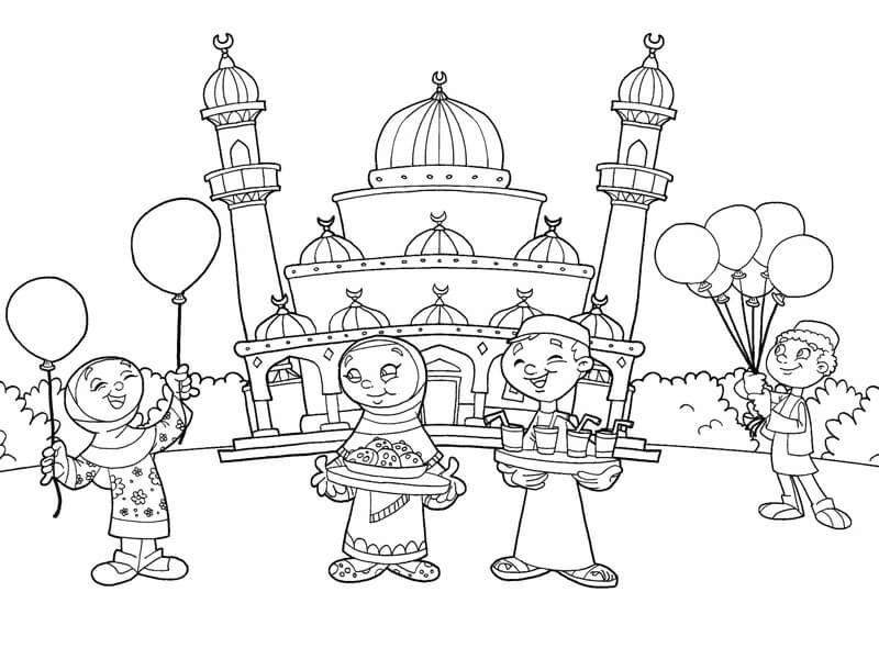Happy Ramadan For Kids Coloring Pages