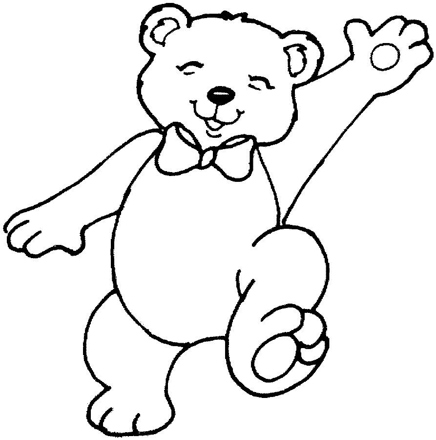 Happy Teddy Bear Coloring Page