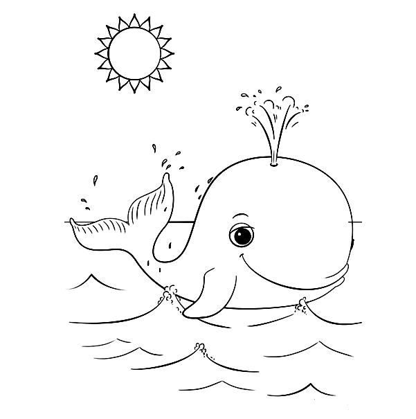 Happy Whale Coloring Pages
