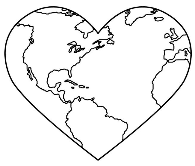 Heart Earth Day Coloring Pages