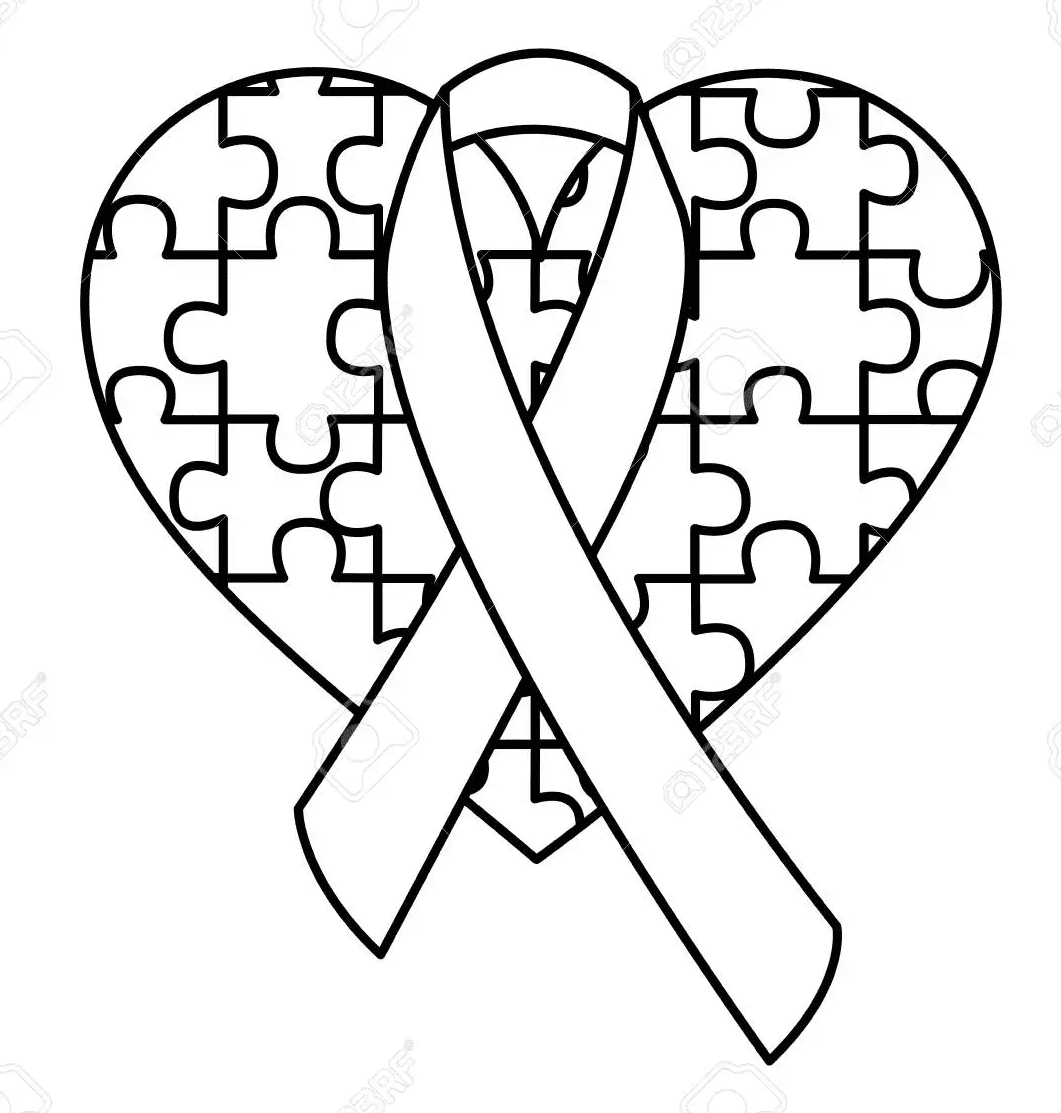 Heart Ribbon Autism Awareness dalla Giornata Mondiale della Consapevolezza dell'Autismo