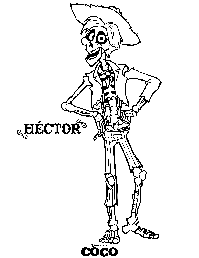 Hector from Coco Coloring Page