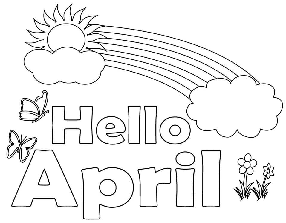 Hello April Coloring Page