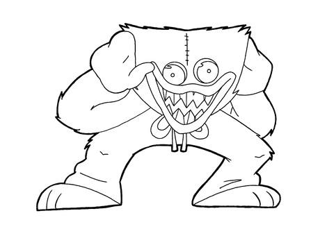 Huggy Wuggy Blue Coloring Page