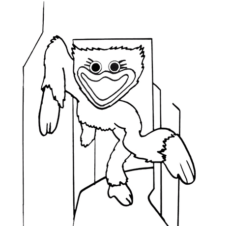 Huggy Wuggy Kind Monster Coloring Page