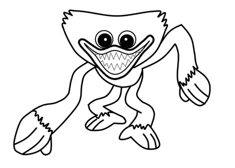 Huggy Wuggy Monster from Poppy Playtime Coloring Page