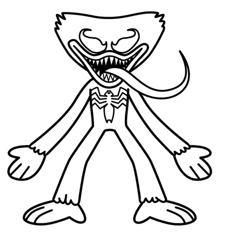 Huggy Wuggy Monster Coloring Page