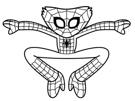 Huggy Wuggy Spider-Man Coloring Pages - Huggy Wuggy Coloring Pages