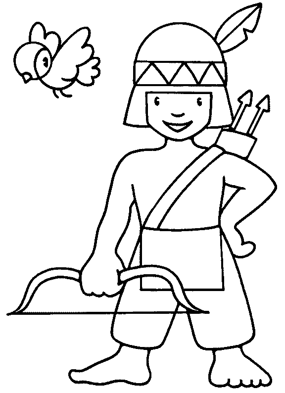 Indian Boy Coloring Page