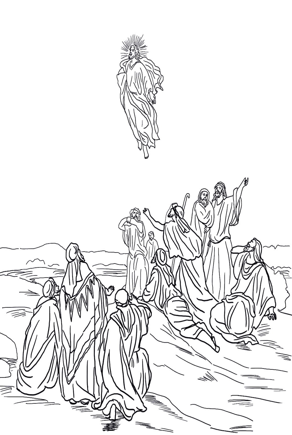 Ascension de Jésus au ciel depuis la Pâques religieuse