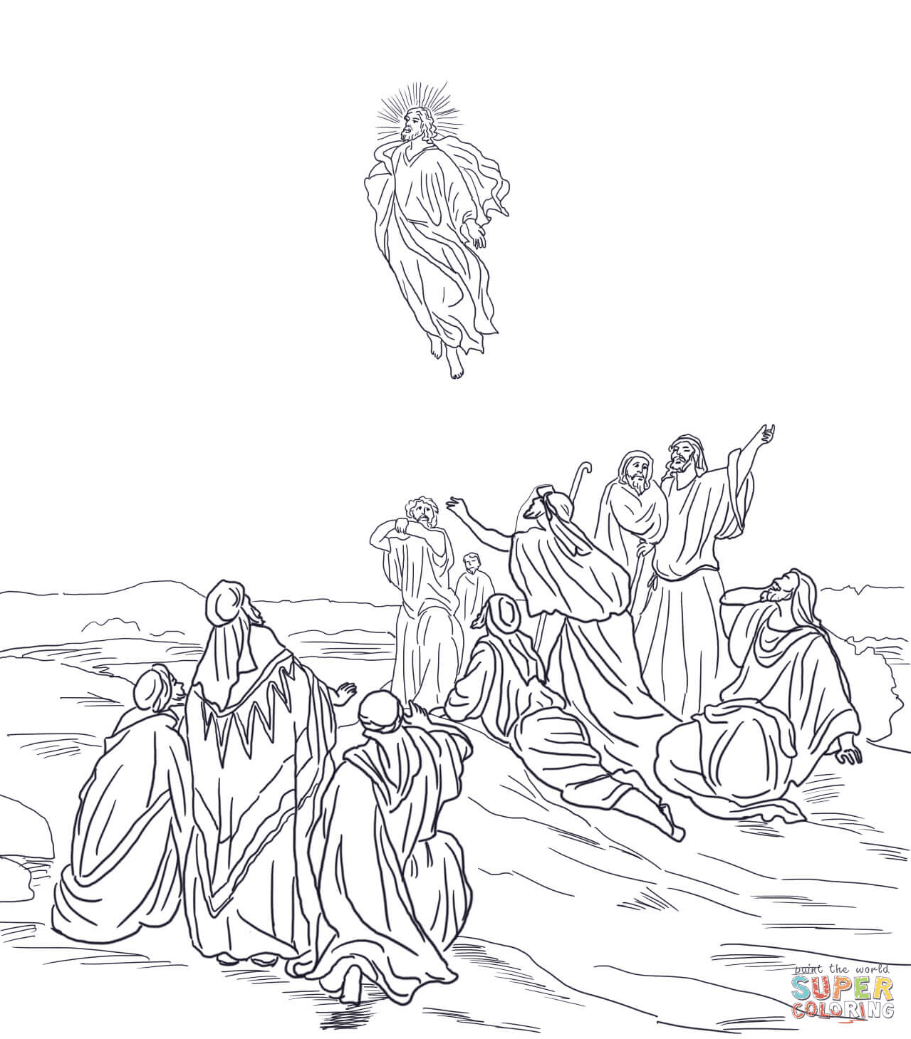 Ascension Coloring Himmelfahrt Hemelvaart Ascensione Coloriage Ascension Coloring Himmelfahrt Hemelvaart Ascensione Coloriage