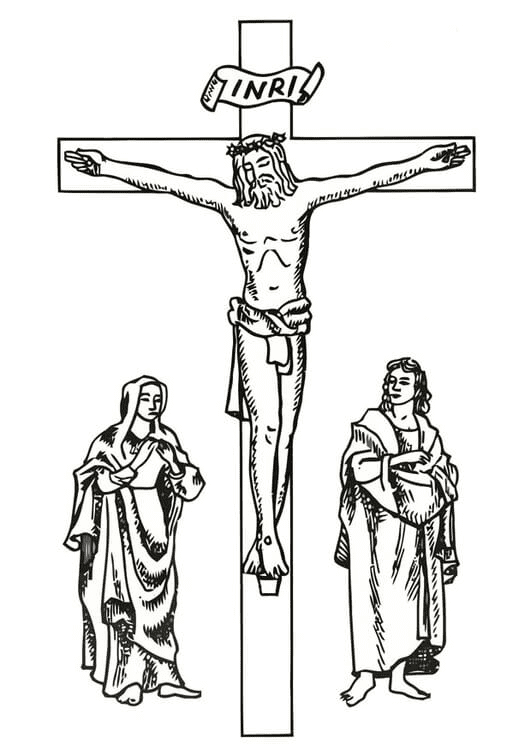 Jesus Christ Crucifixion Coloring Page