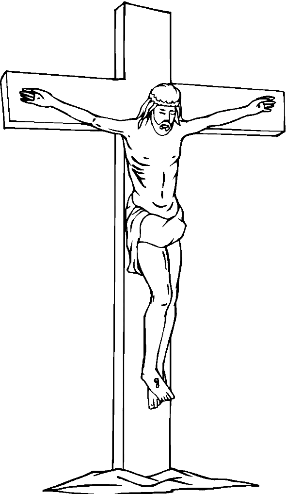 Jezus Christus aan het kruis Kleurplaat