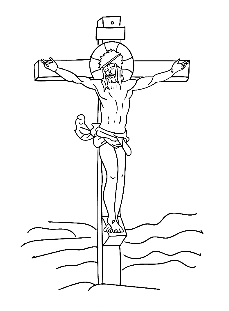 Jesus Crucifixion Sheets Coloring Page