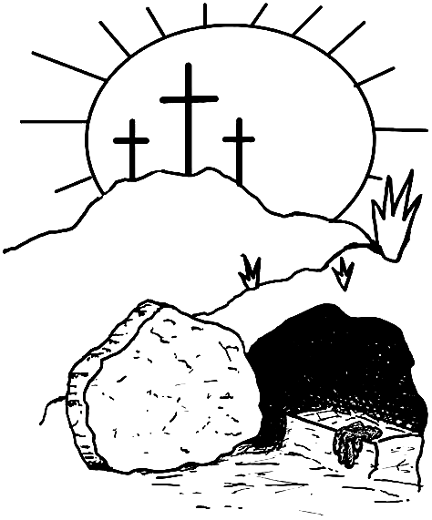 صفحة تلوين قبر يسوع الفارغ