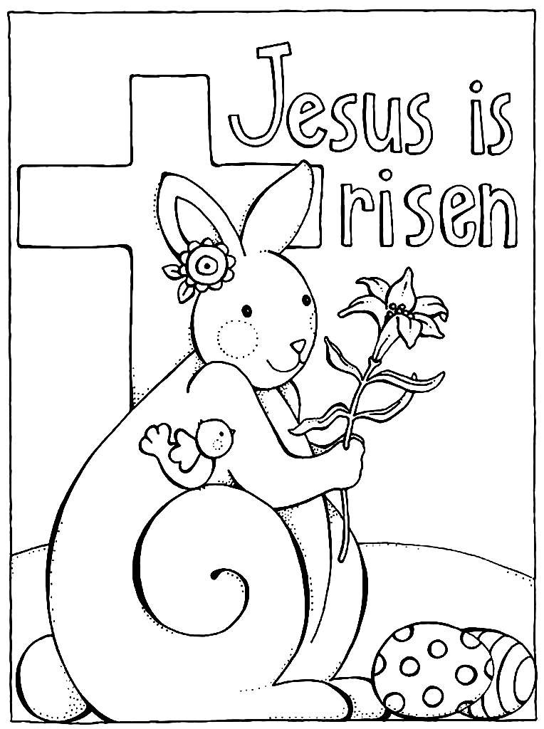 Jesus is risen – Religious Easter Coloring Page