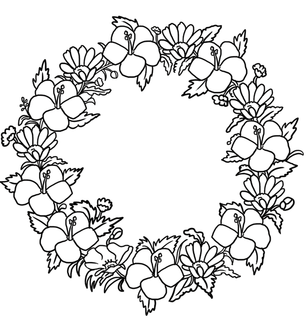 Lei Wreath Coloring Page