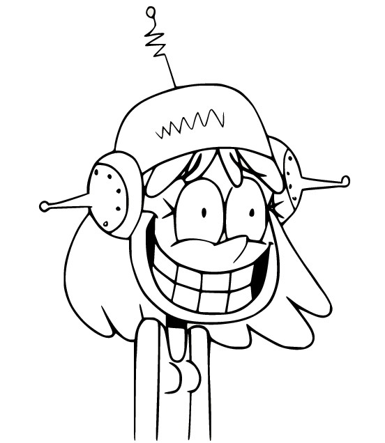 Leni with a Headset Coloring Page