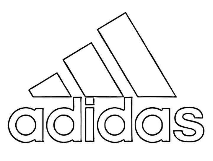 Раскраска Adidas с логотипом для бесплатной печати