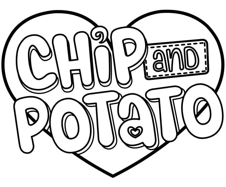 Logo Chip and Potato Coloring Page
