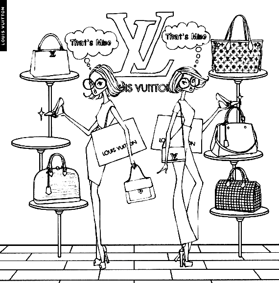 Desenho para colorir de moda Louis Vuitton